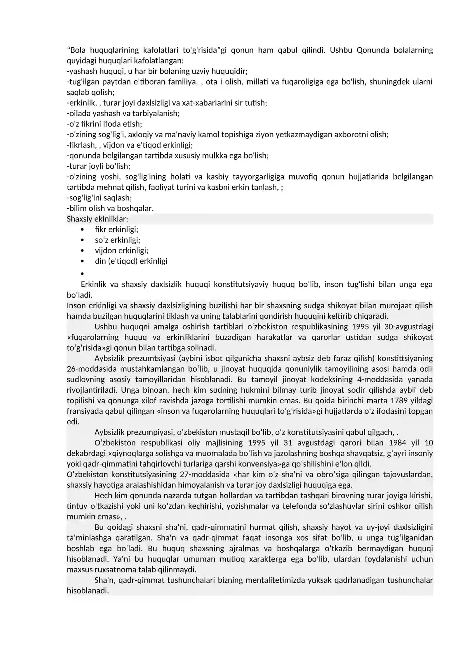 O’zbekiston Respublikasi fuqaroligi, shaxsiy huquq va erkinliklar 4