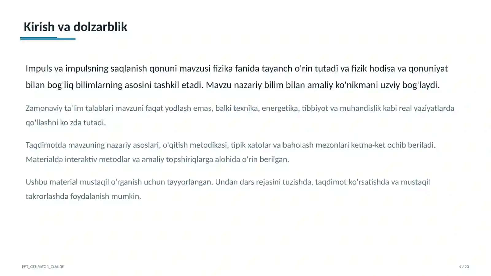 Impuls va impulsning saqlanish qonuni (9-sinf) 4