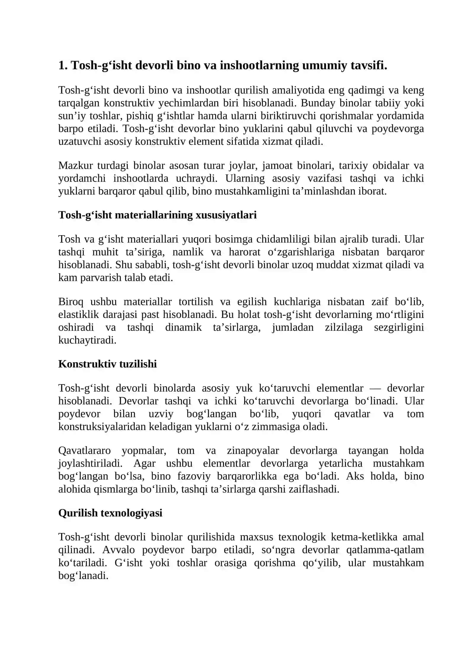 Tosh-gʻisht devorli bino va inshootlar zilzilabardoshligi 4