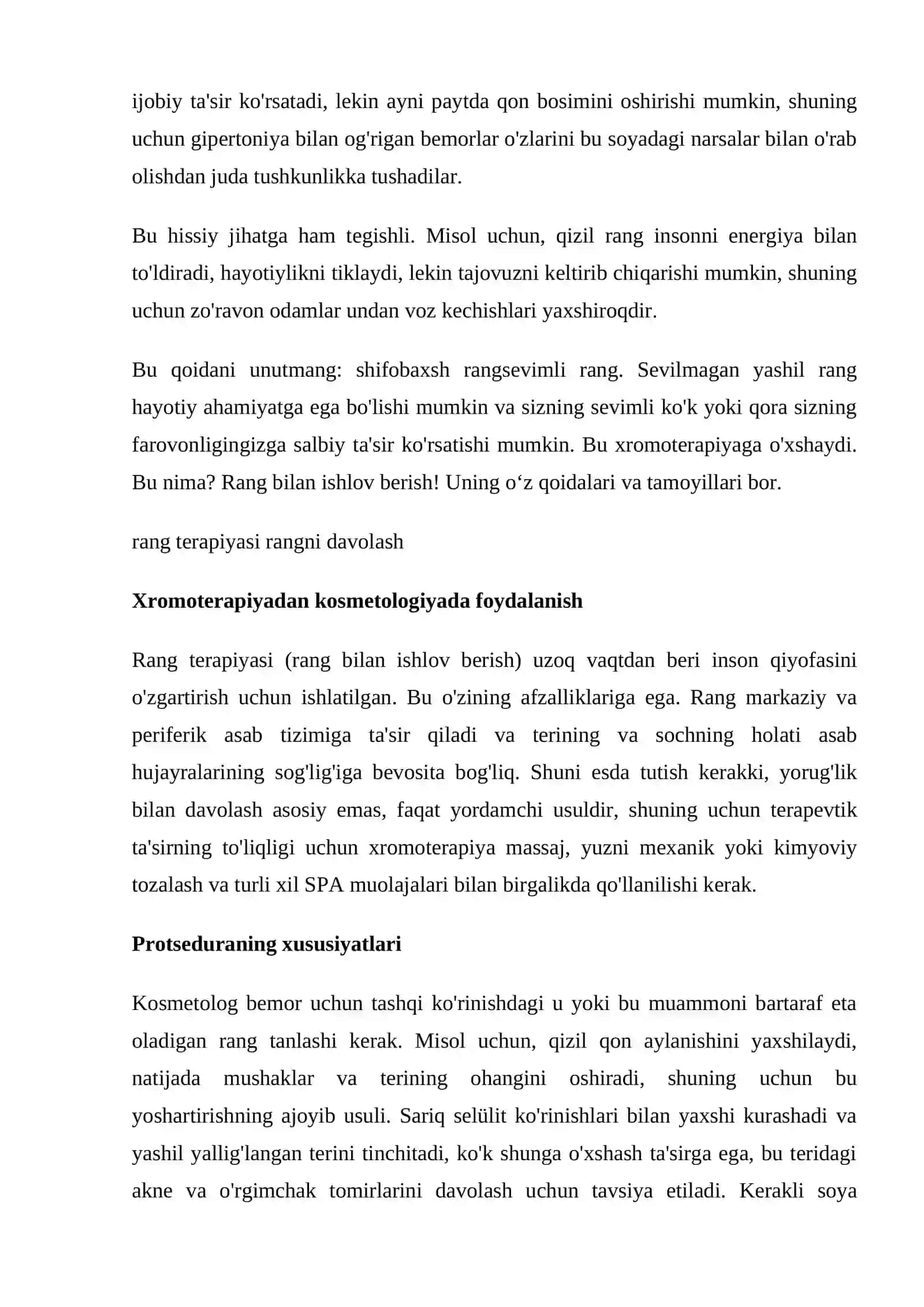 YORUG`LIK BILAN DAVOLASH. XROMOTERAPIYA 4