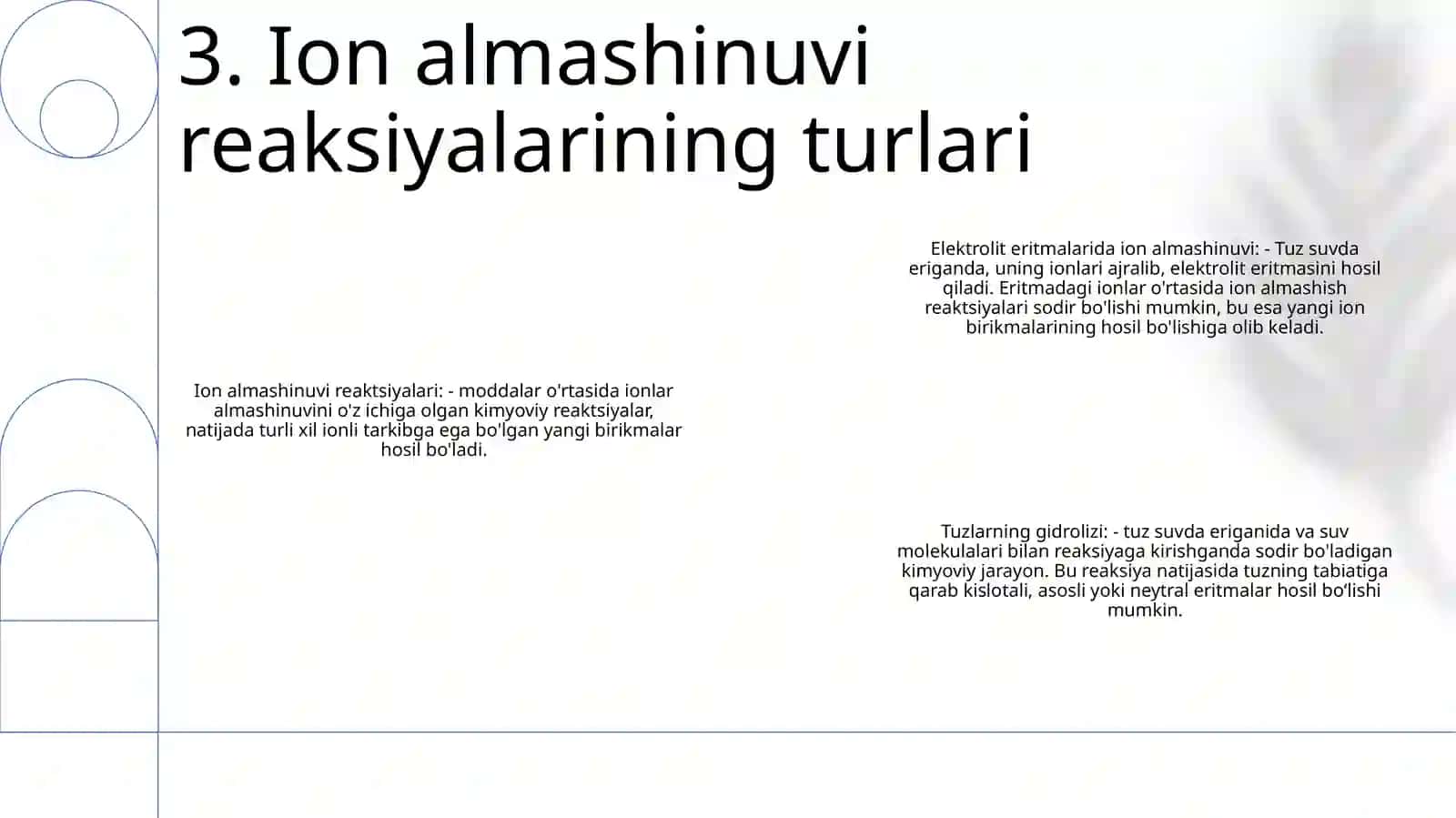 Elektrolitlar Eritmalaridagi Ion Almashinuvi Reaktsiyalari Tuzlarning Gidrolizlanishi 4