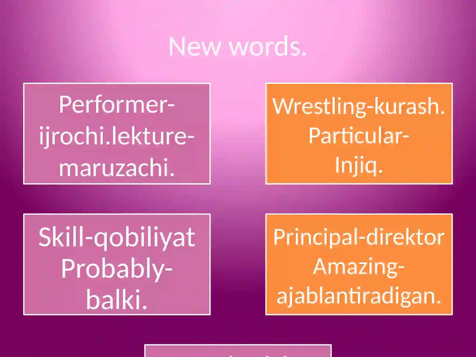 Ingliz tilidan 1-soatlik dars ishl anmasi 11-sinf uchun 4