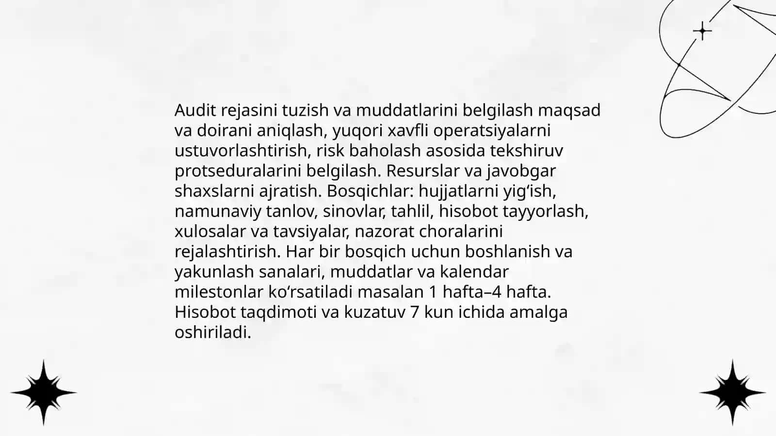 Mijozlarga kòrsatilgan hisob kitob operasiyalarii auditdan òtkazish tartiblari 4