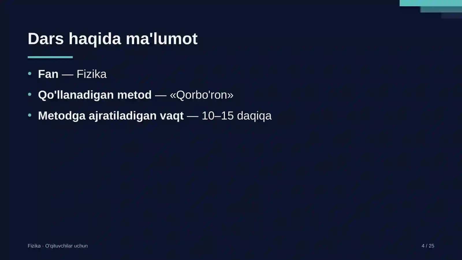 fizika darslarida qorbo'ron metodidan foydalanish 1467 4