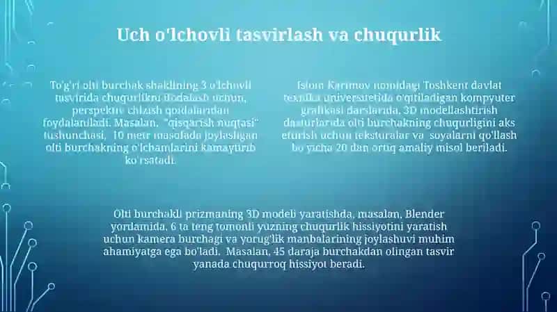 Muntazam oltiburchakning perspektivasi 4