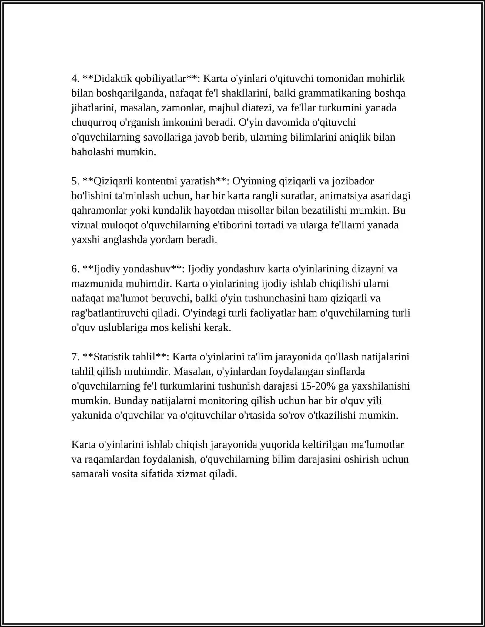 Fe'l so'z turkumini o'rgatish uchun karta o'yinlari yaratish 4