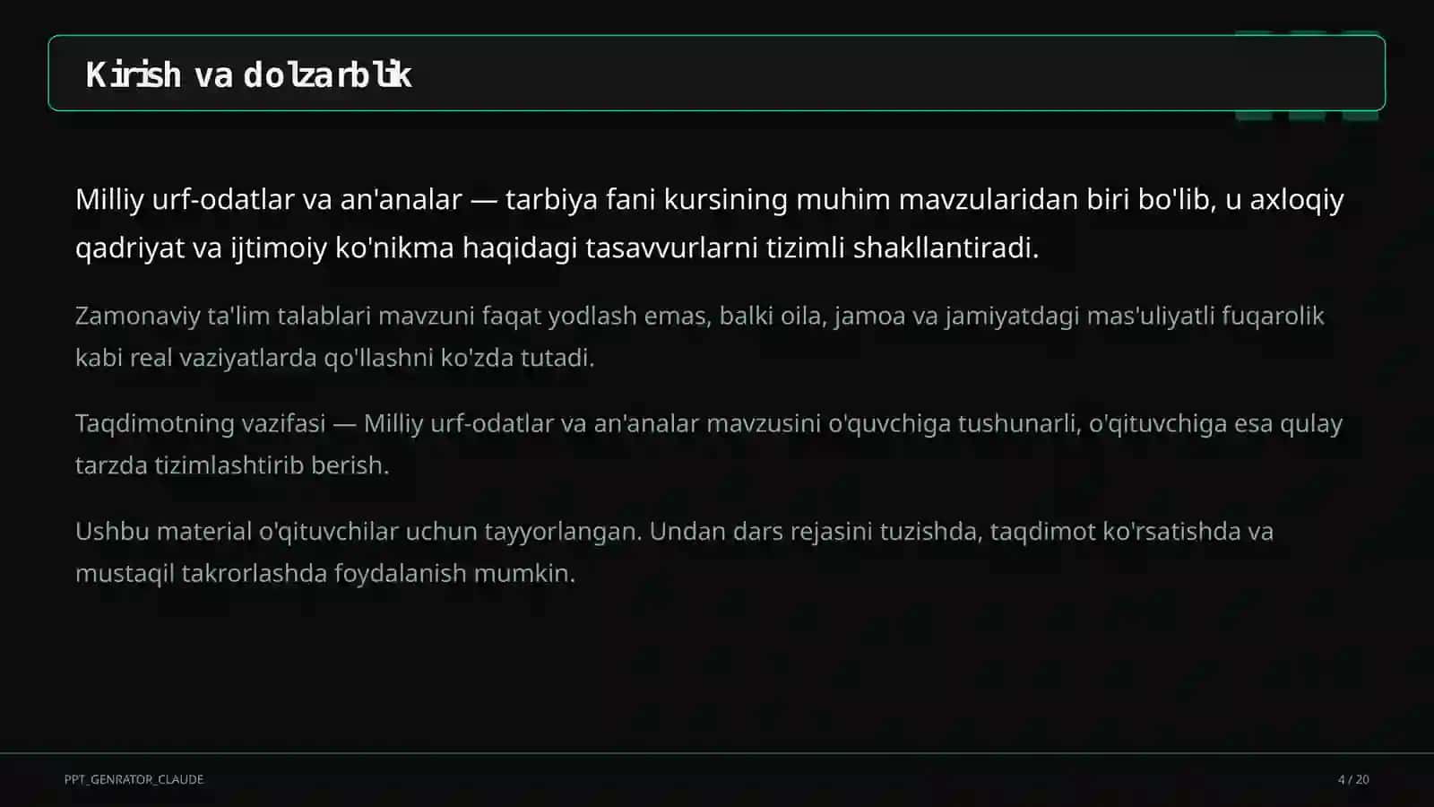 Milliy urf-odatlar va an'analar (5-sinf) 4