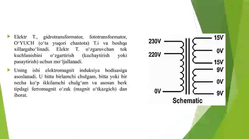 KUCH TRANSFORMATORLARI VA AVTOTRANSFORMATORLAR 4