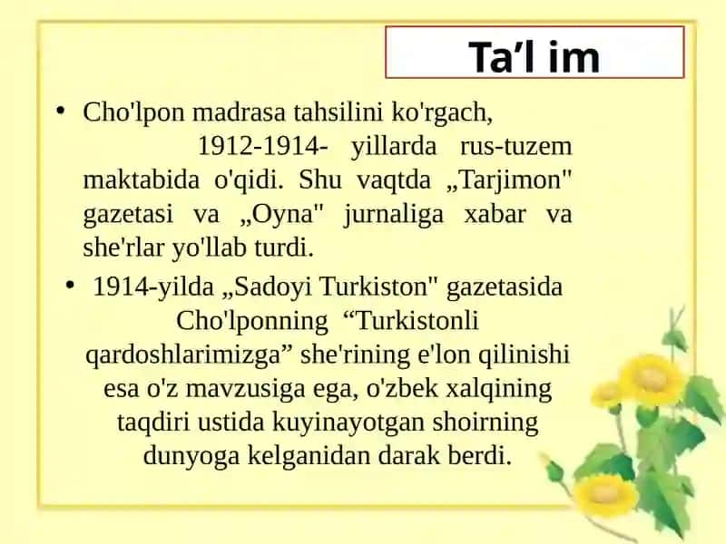 Abdulhamid Sulaymono`g`li Cho`lpon 4