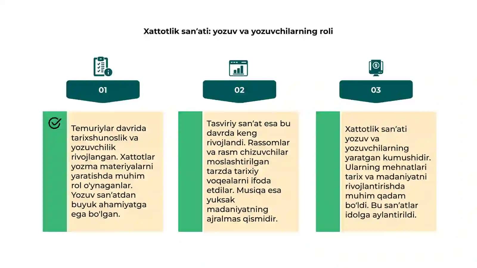 Temuriylar davrida tarixshunoslik xattotlik tasviriy sanʼat va musiqa 4
