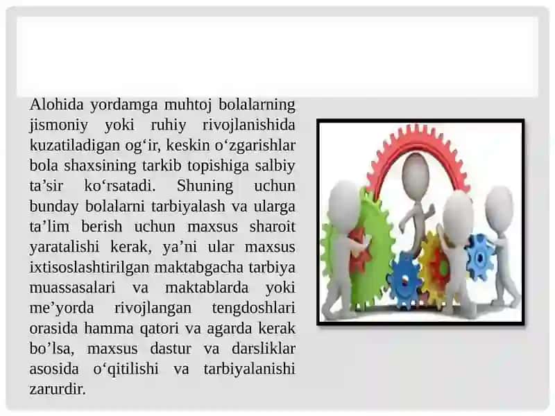 Inklyuziv ta‘limga jalb etiladigan alohida ta‘lim olish ehtiyoji bo‘lgan bolalar toifalari 4