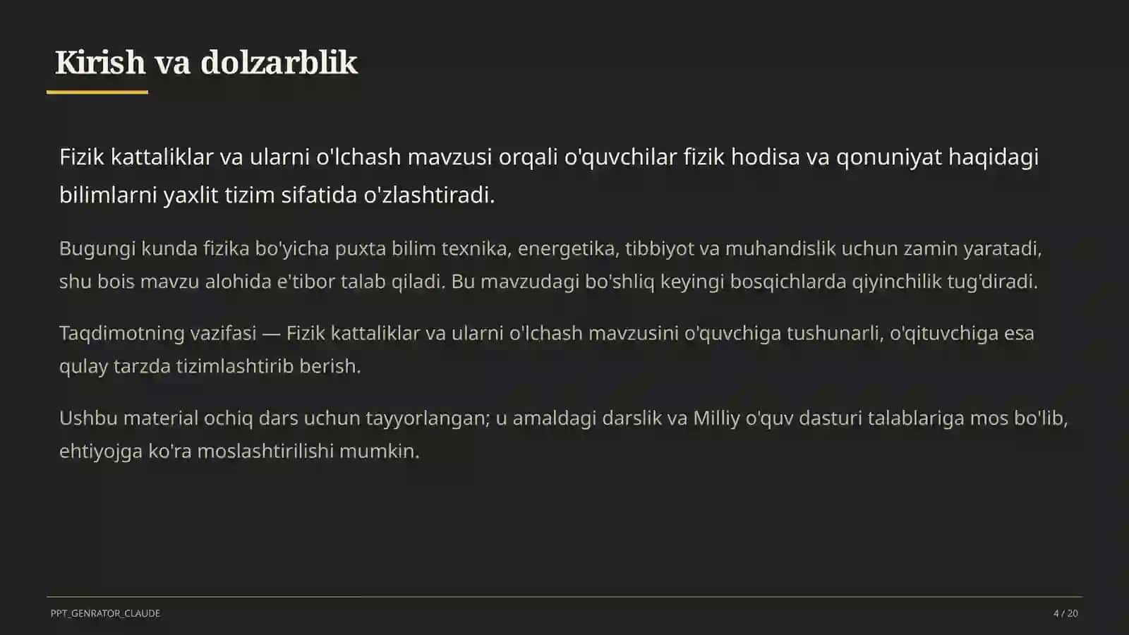 Fizik kattaliklar va ularni o'lchash (6-sinf) 4