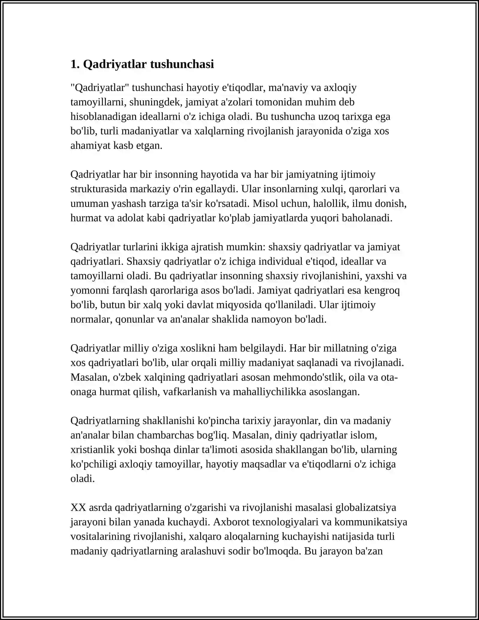 QADRIYATLAR FALSAFASI FANINING PREDMENTI MAQSADI VA VAZIFALARI 4