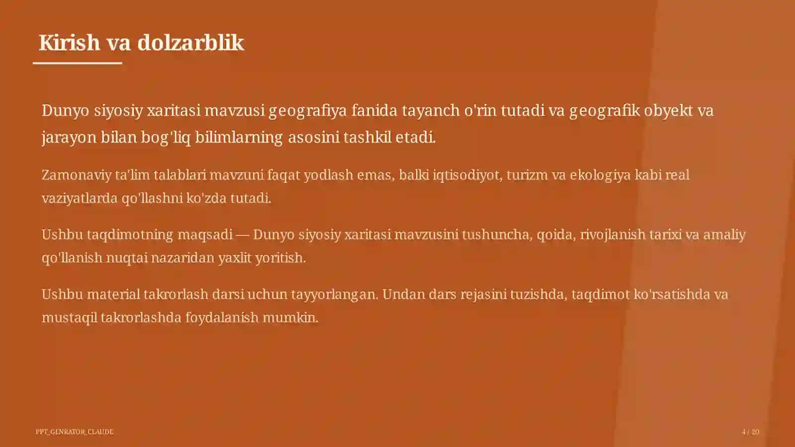 Dunyo siyosiy xaritasi (10-sinf) 4