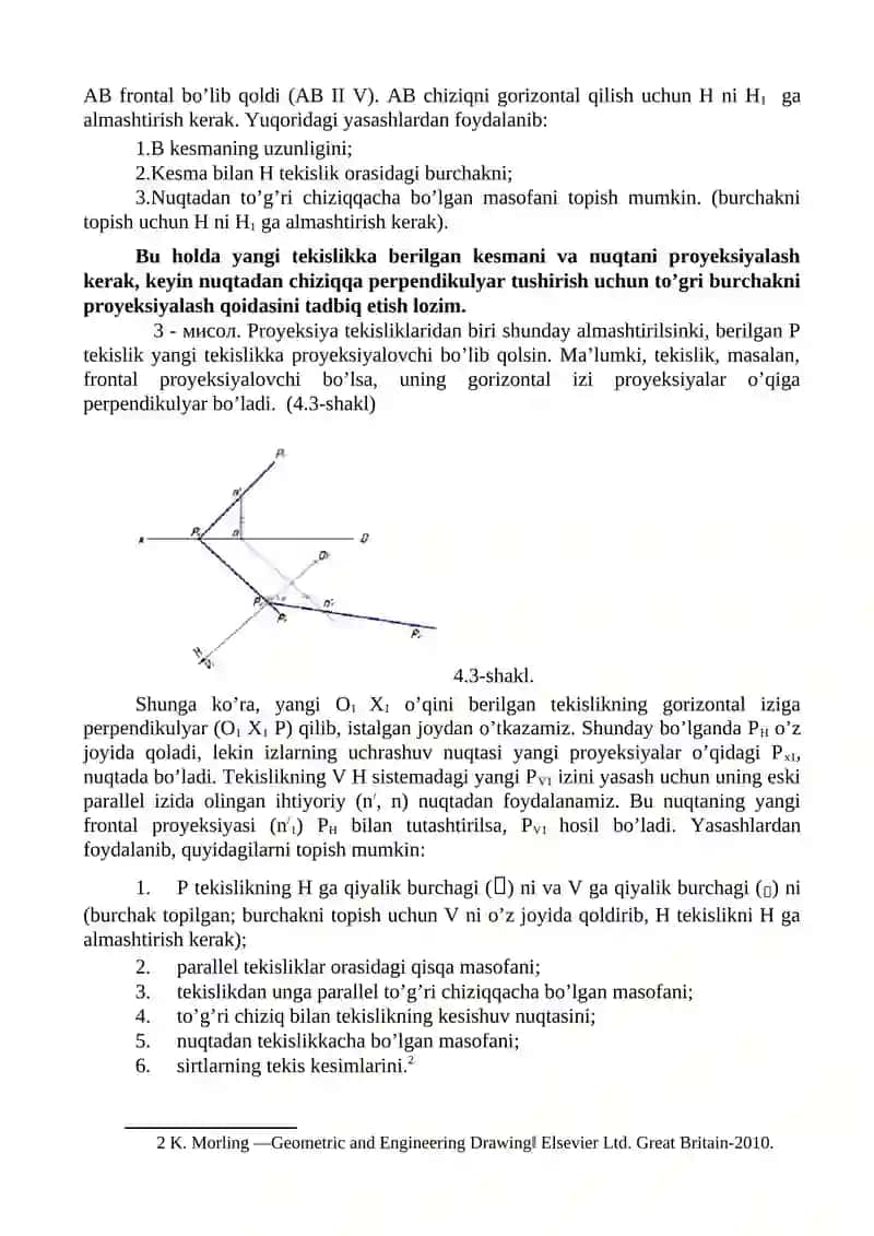Proyeksiya Tekisliklari va Almashtirish Usullari 4