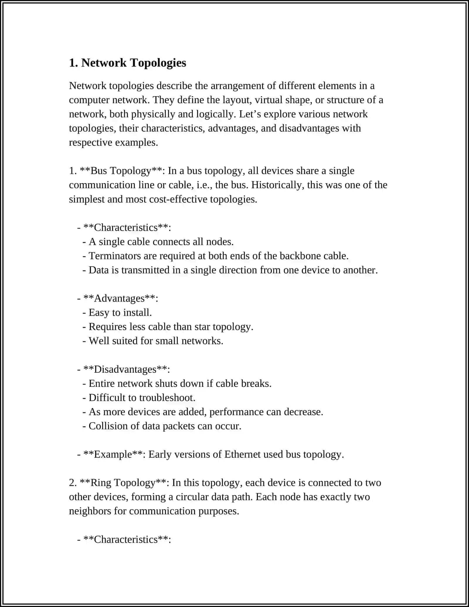Network Topologies 4