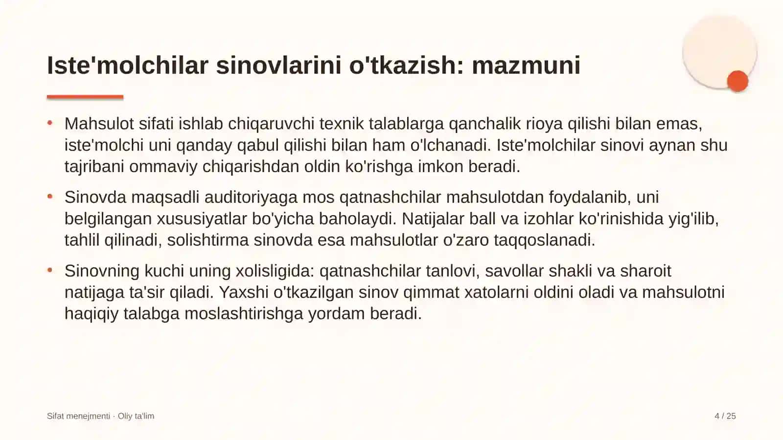 tadbirlarni tashkil etish agentliklarida iste'molchilar sinovlarini o'tkazish 6595 4