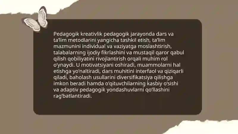 Pedagogik kreativlik va uning oʻziga xos jihatlari 4
