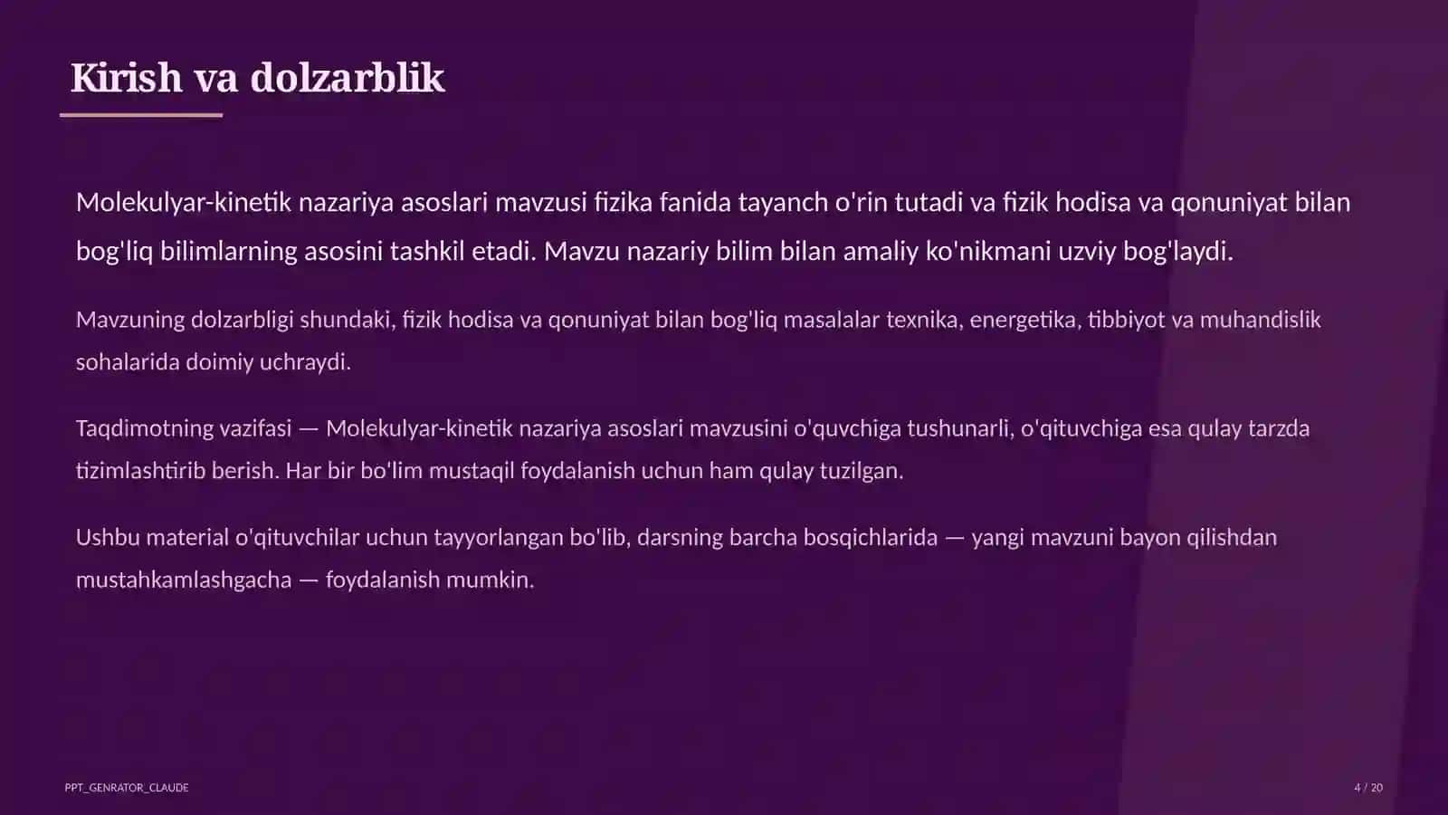 Molekulyar-kinetik nazariya asoslari (10-sinf) 4