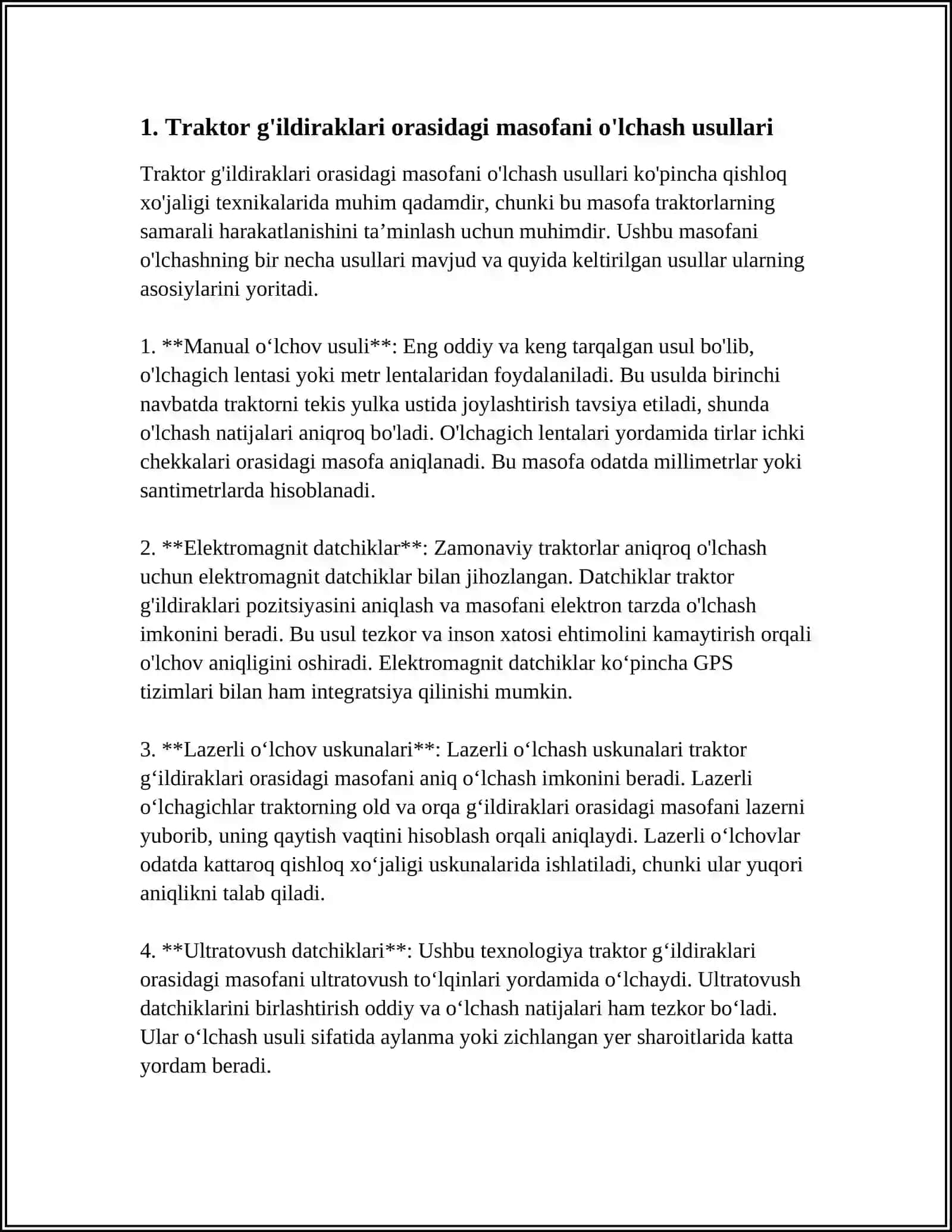 TRAKTOR G‘ILDIRAKLARI ORALIG‘INI EKINLAR QATOR ORASIGA ROSTLASH 4