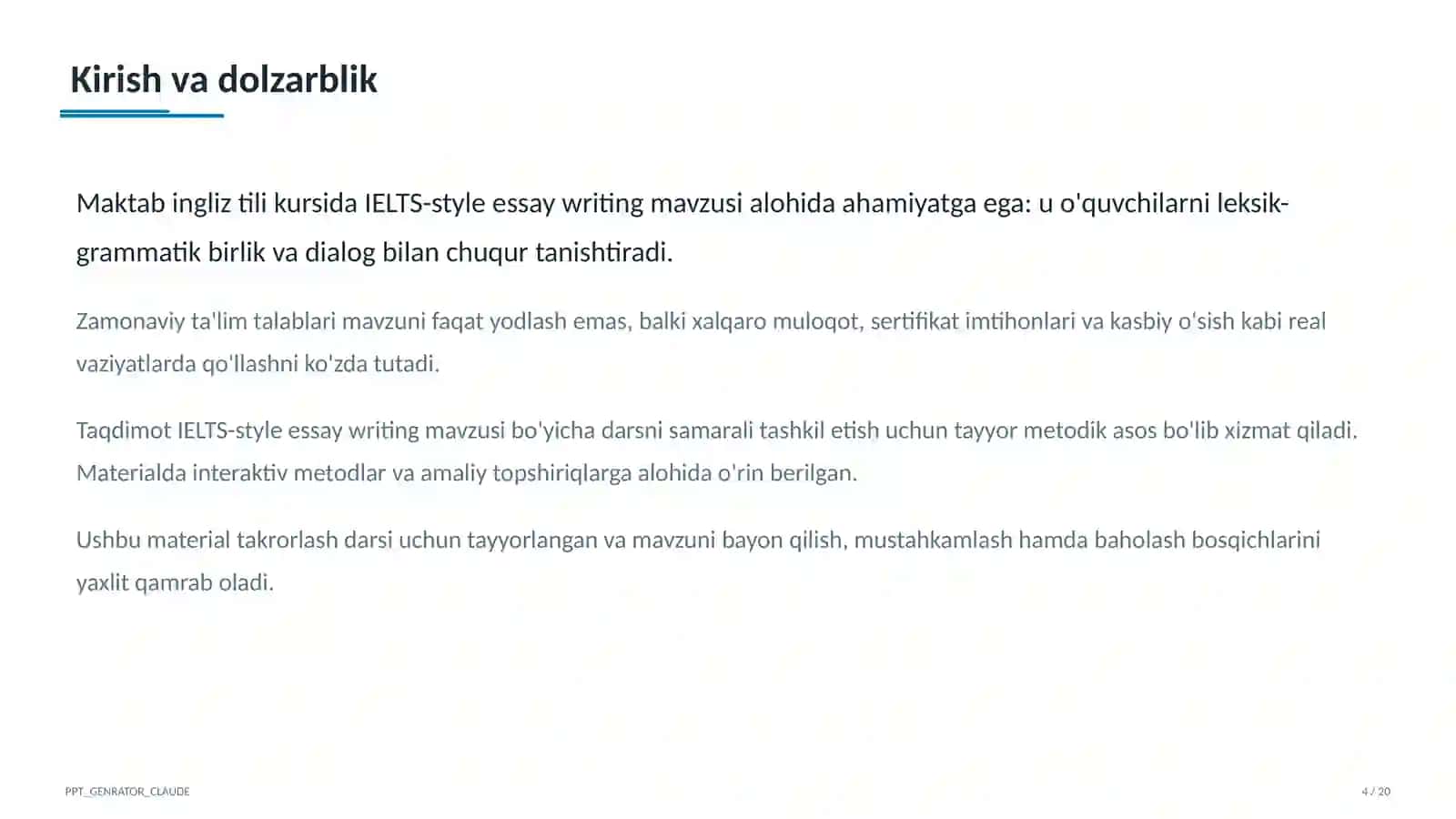 IELTS-style essay writing (11-sinf) 4