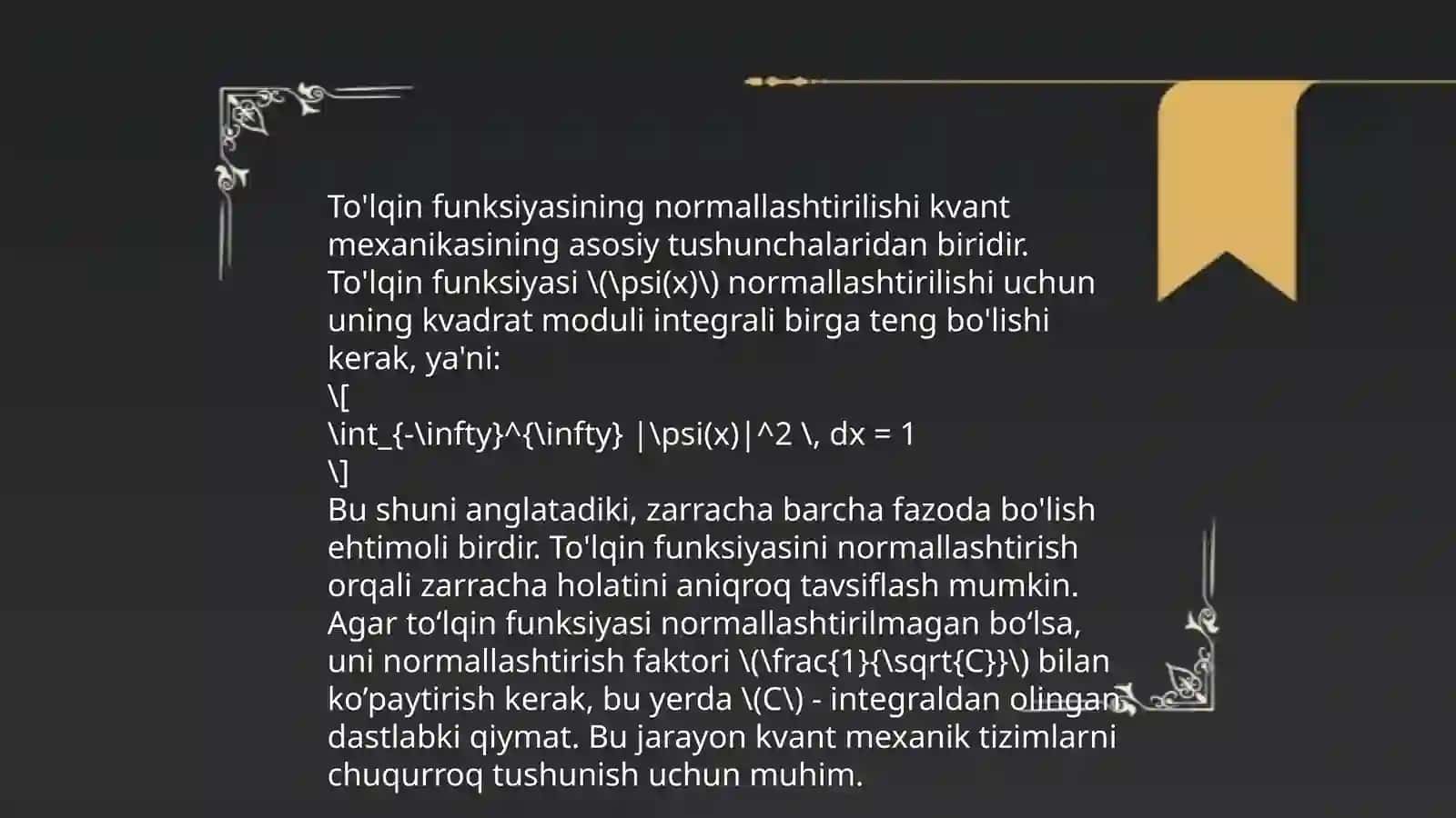 Kvant Mexanikasida Toʻlqin Funksiyasi 4