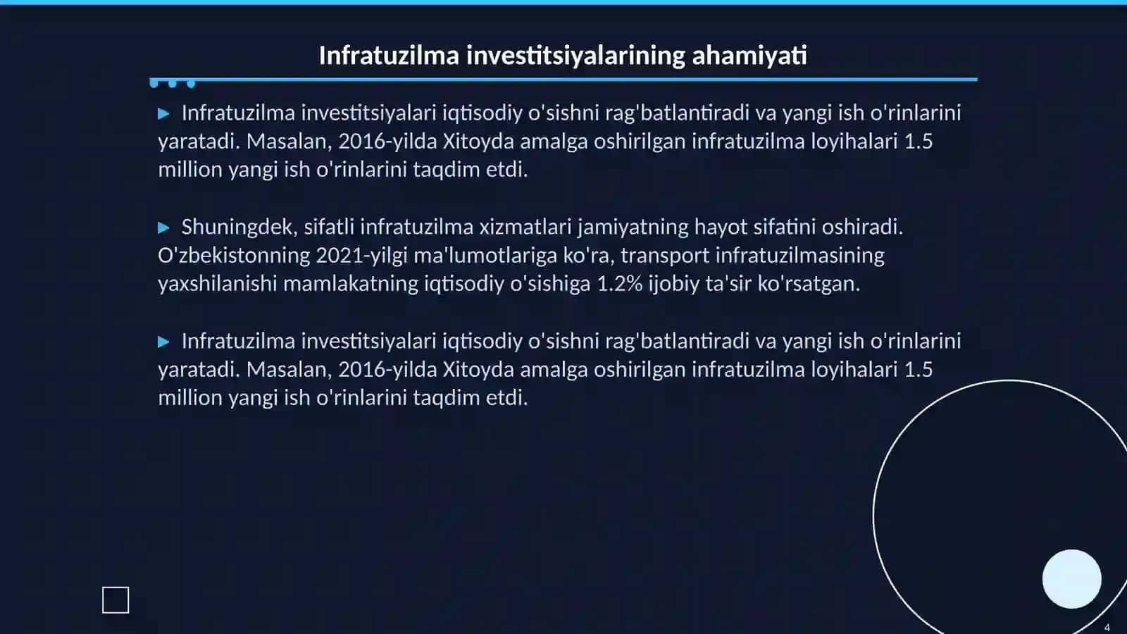 Infratuzilma investitsiyalari va davlat xususiy sheriklik 4