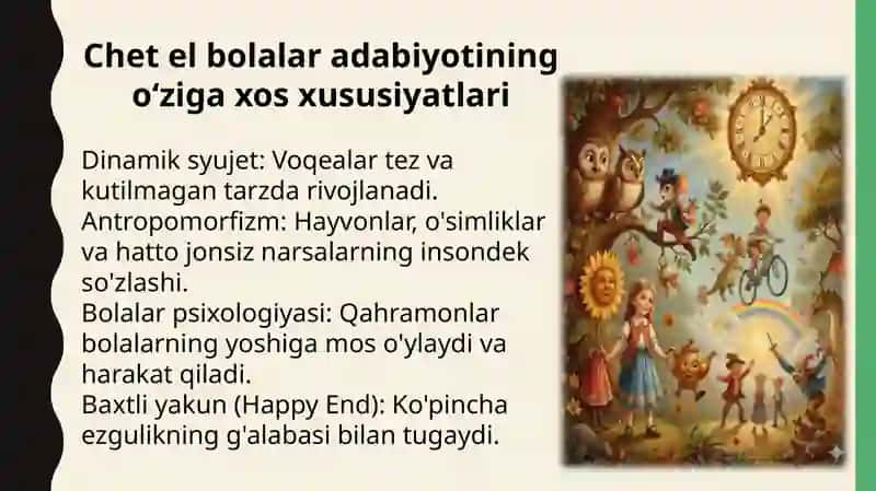 Bolalar adabiyotifanidan bajargan taqdimot 4