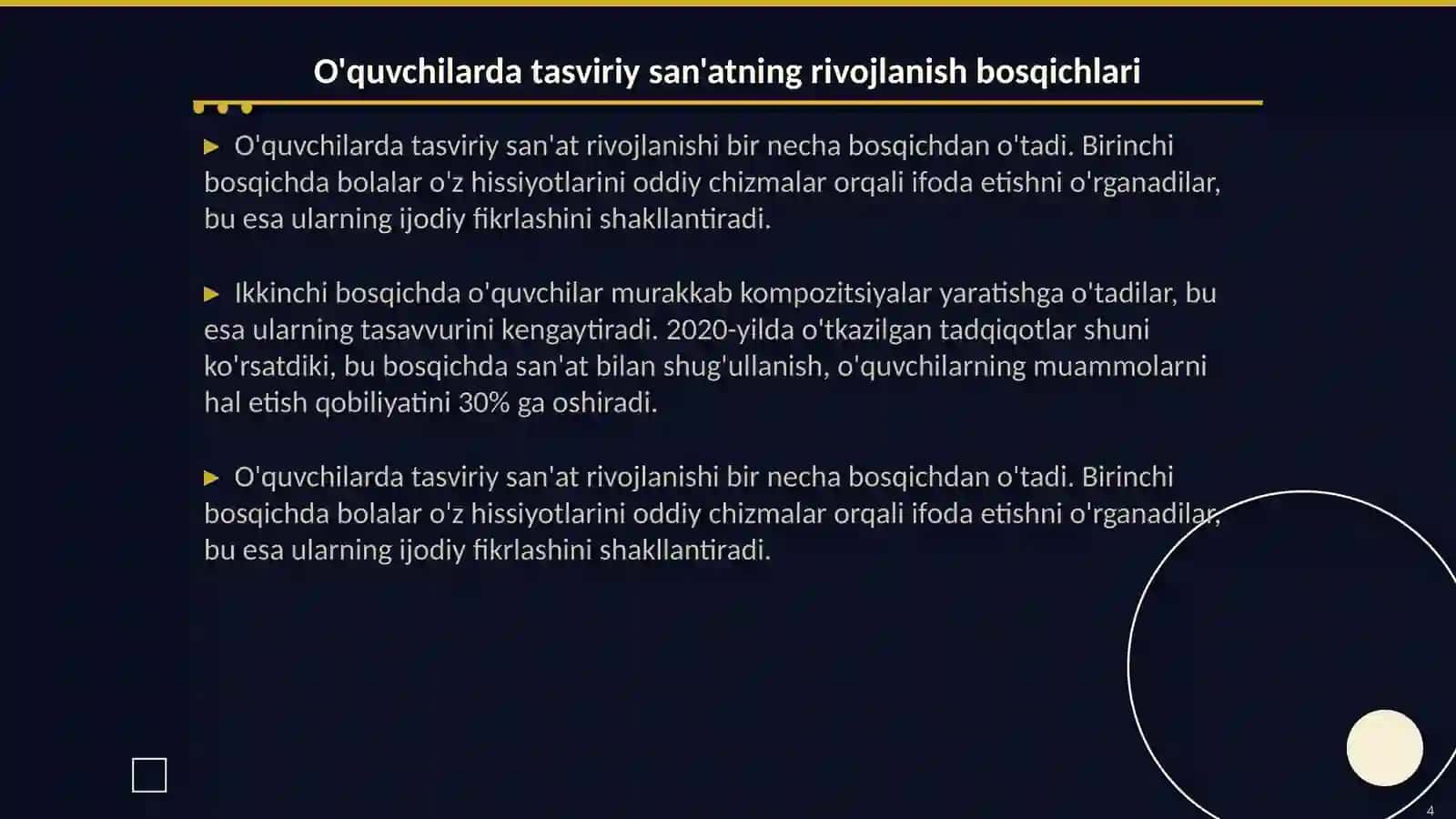 O'quvchilarda tasviriy san'at orqali kreativligini shakllantirish 4