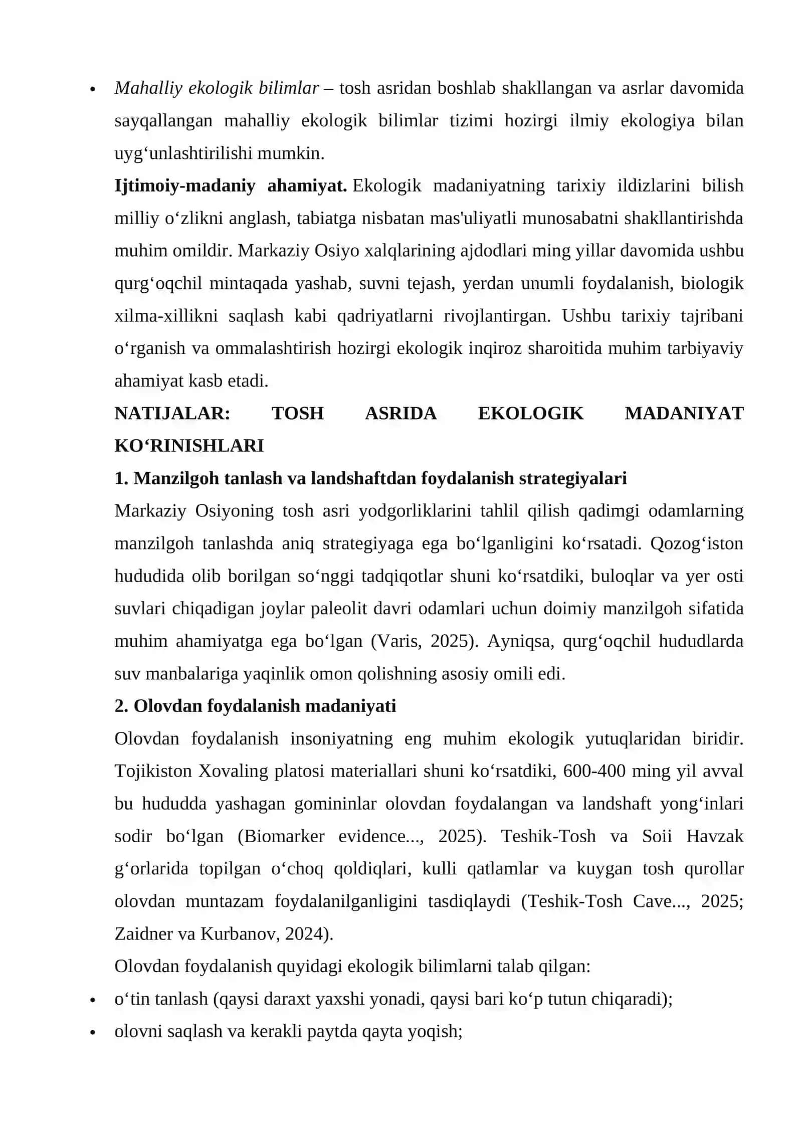 Tosh asrining ekologik madaniyati va tabiat bilan uyg'un holdağai dastlabki ekologik ta'lim va tarbiya ildizlari 4