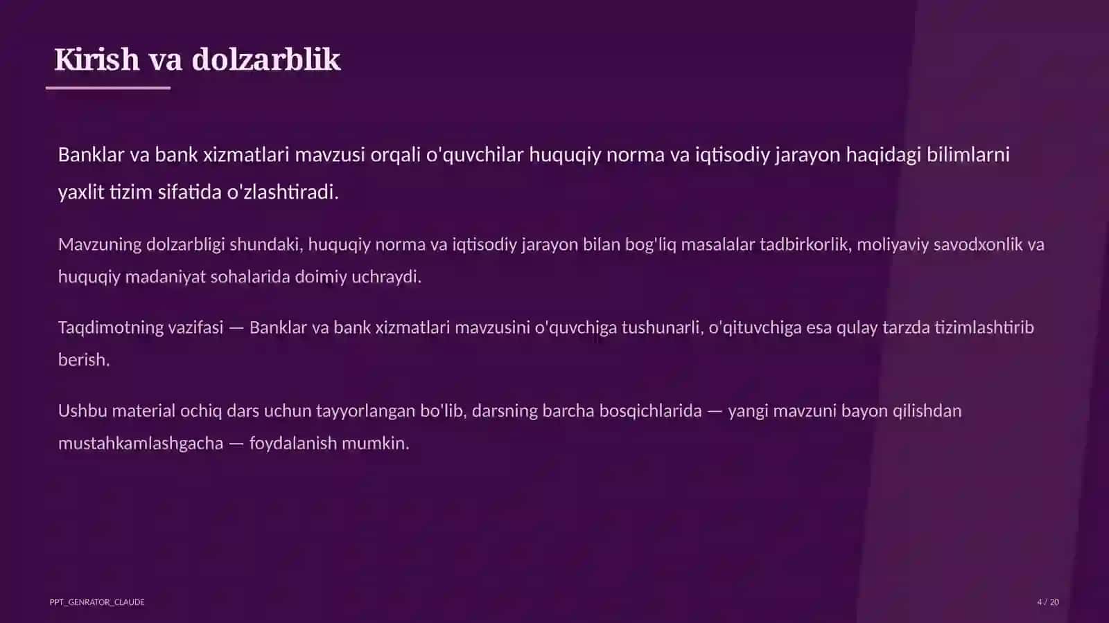 Banklar va bank xizmatlari (10-sinf) 4