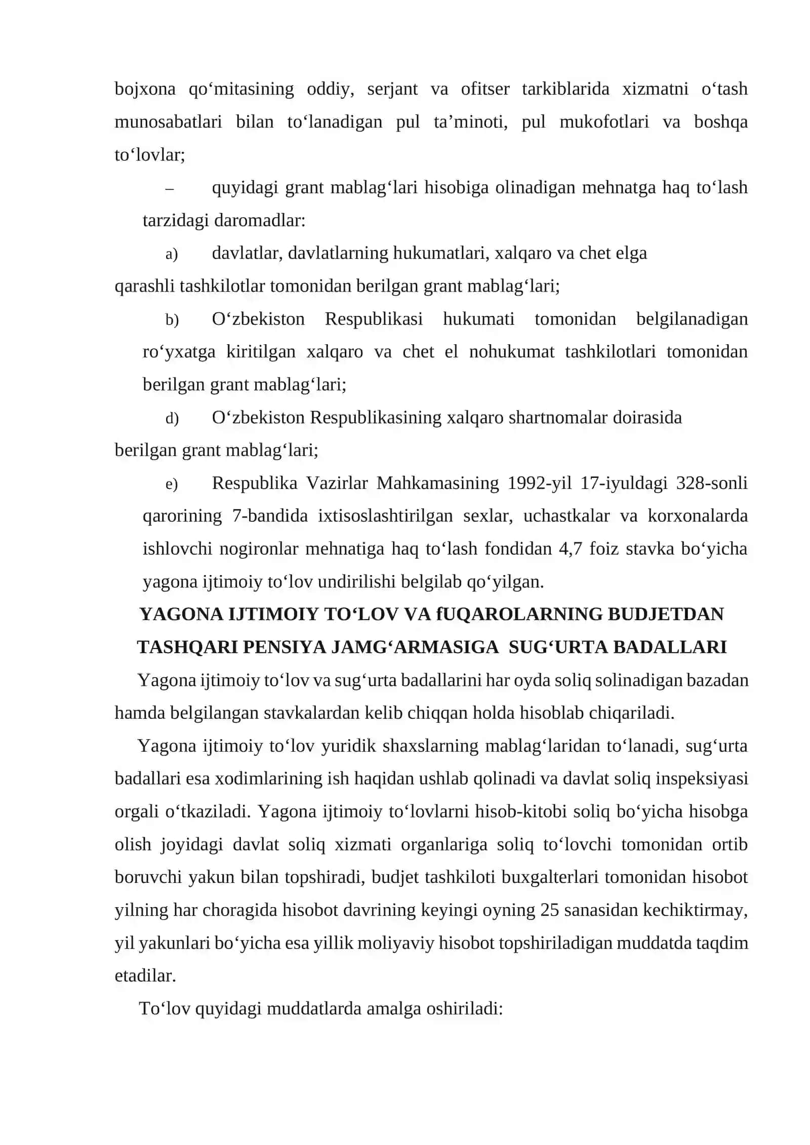 Yagona ijtimoiy to‘lov va fuqarolarning budjetdan tashqari pensiya jamg‘armasiga sug‘urta badallari 4