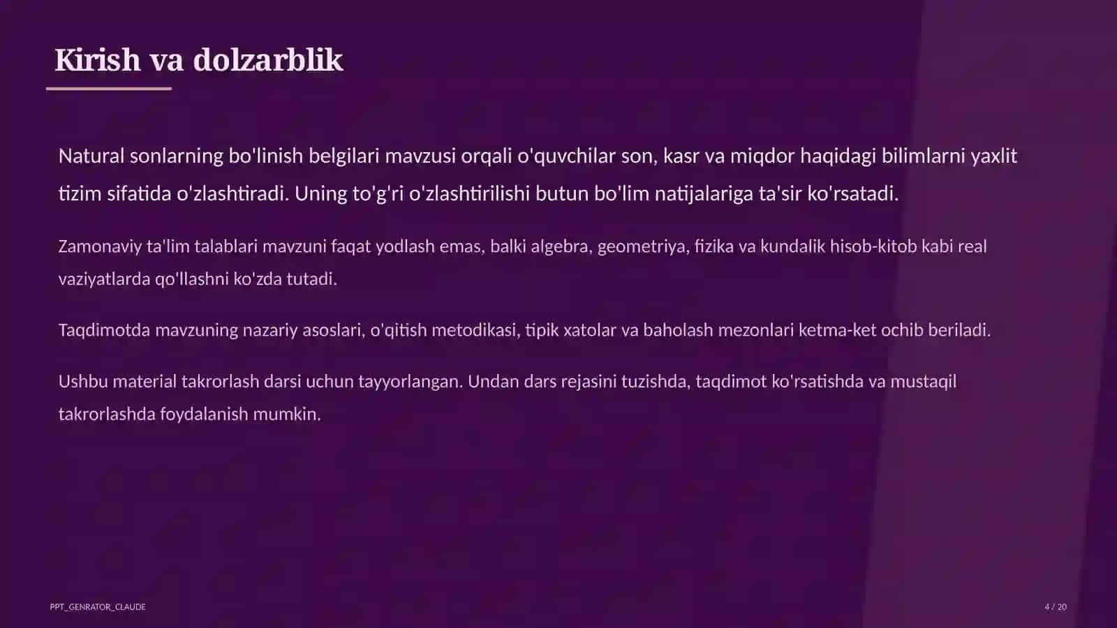 Natural sonlarning bo'linish belgilari (5-sinf) 4