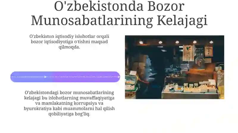 O'zbekistonda iqtisodiy islohatlarni amalga oshirish, bozor munosabatlarining shakllanishi 4