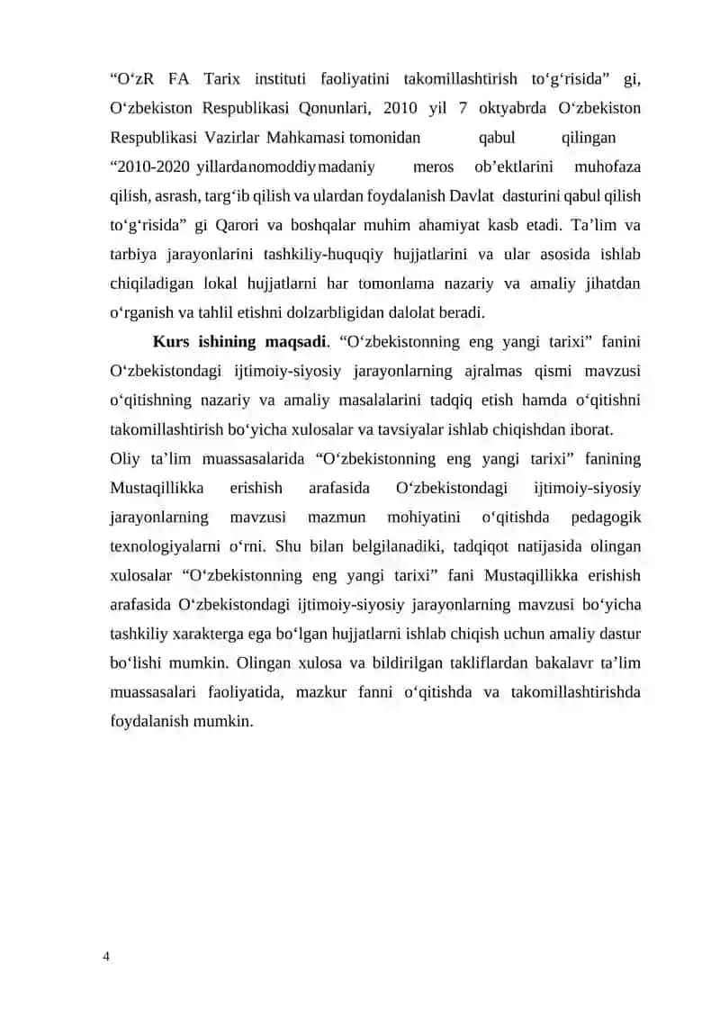MUSTAQILLIKKA ERISHISH ARAFASIDA O‘ZBEKISTONDAGI IJTIMOIY-SIYOSIY JARAYONLAR 4