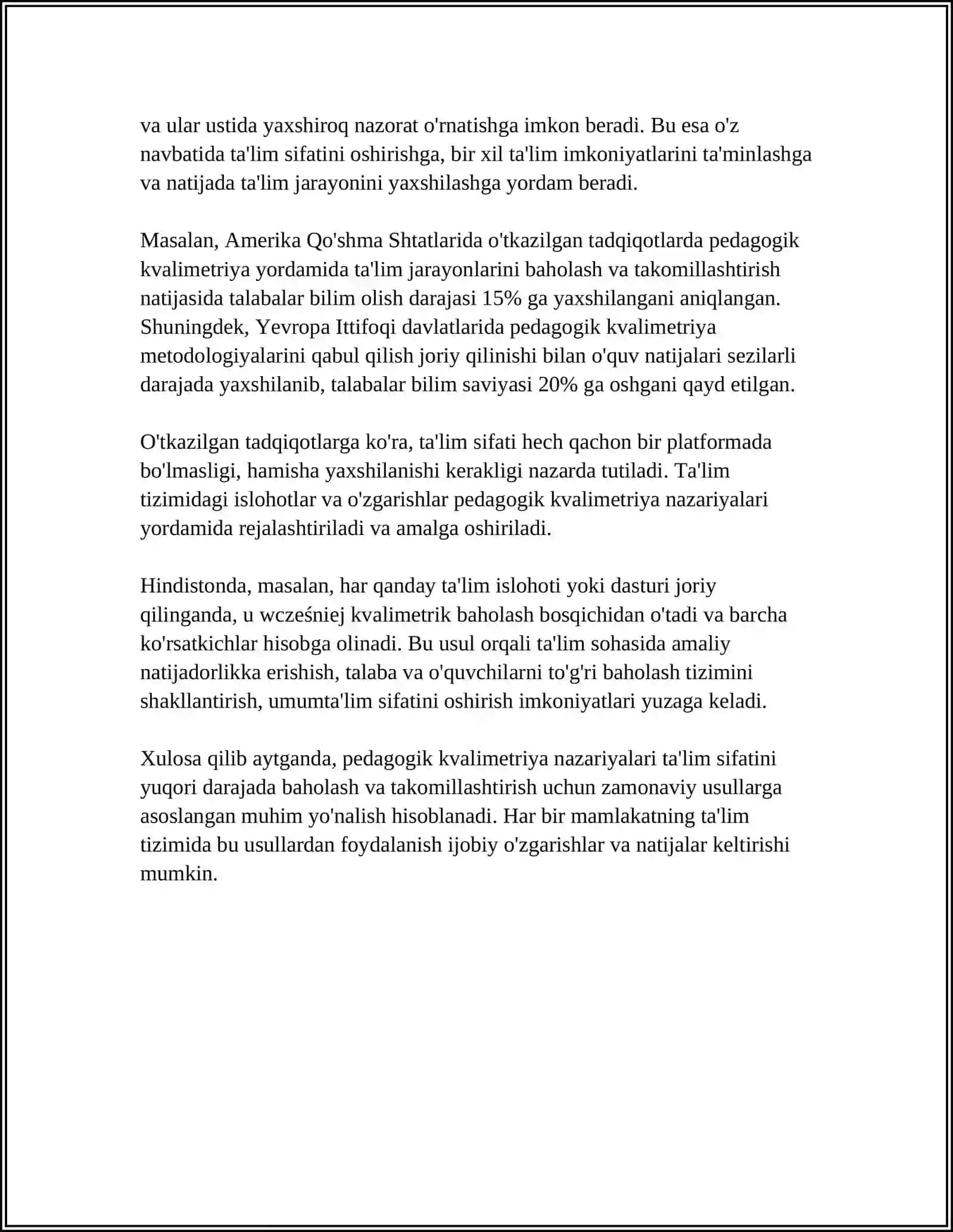 PEDAGOGIK KVALIMETRIYA FANINING NAZARIY – METODOLOGIK ASOSLARI 4