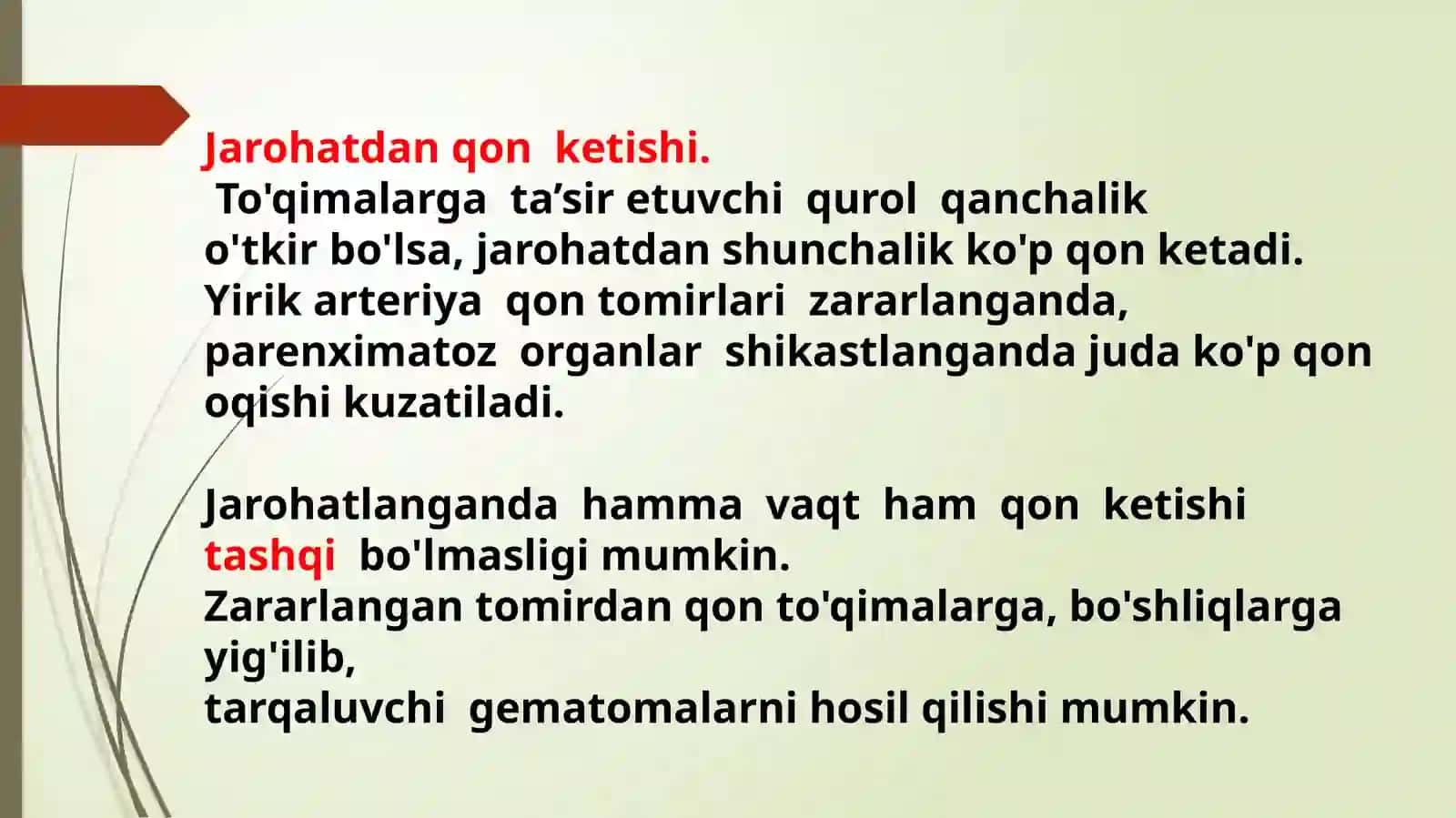 Jarohatlar.Turlari va kechishi 4