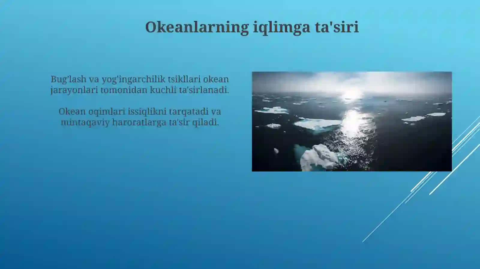 Iqlimshunoslik va gidrologiya fanidan taqdimoti: Iqlimni shakllantiruvchi omillar 4
