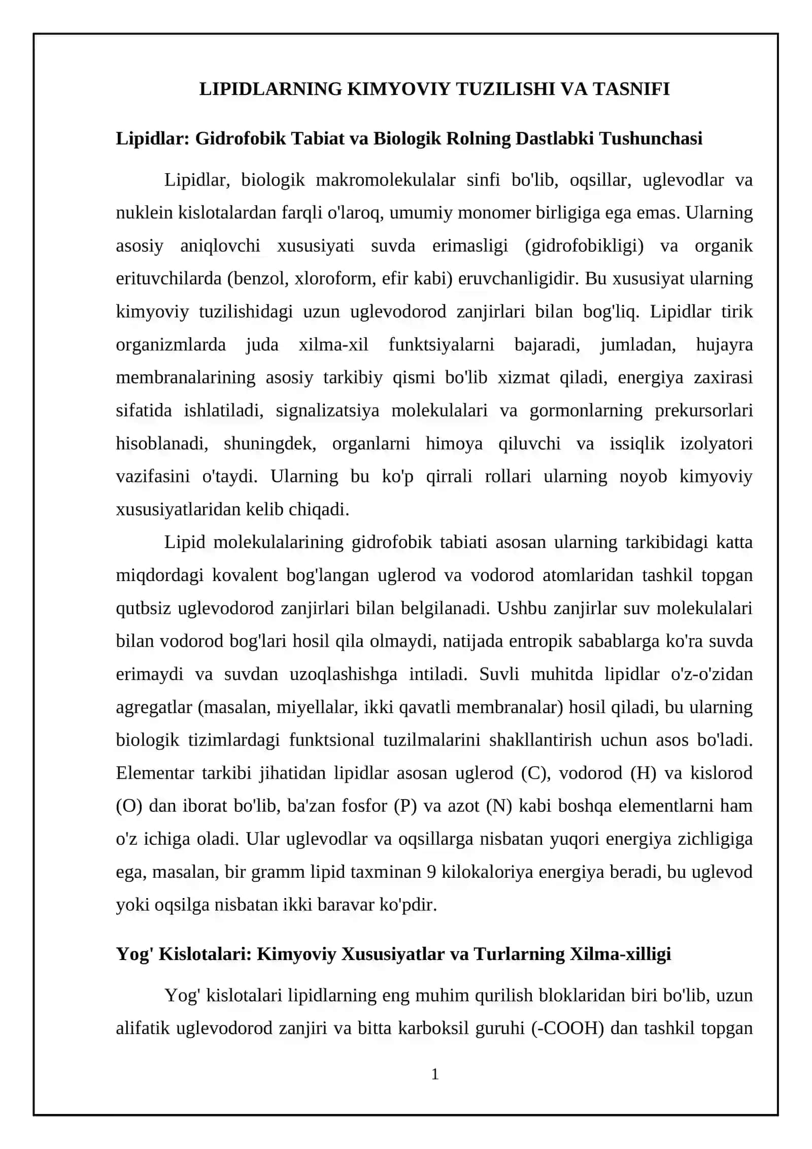 Lipidlarning kimyoviy tuzilishi va tasnifi 4