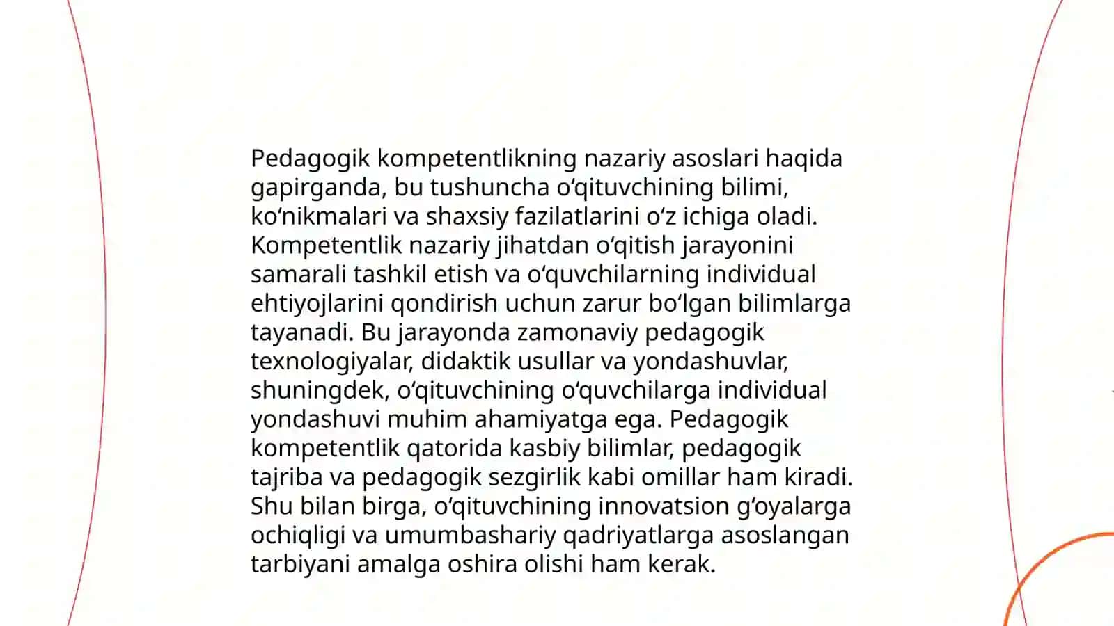 Pedagogik kompetentlikning nazariy-metodologik asoslari va tarbiya jarayonining mohiyati va mazmuni 4