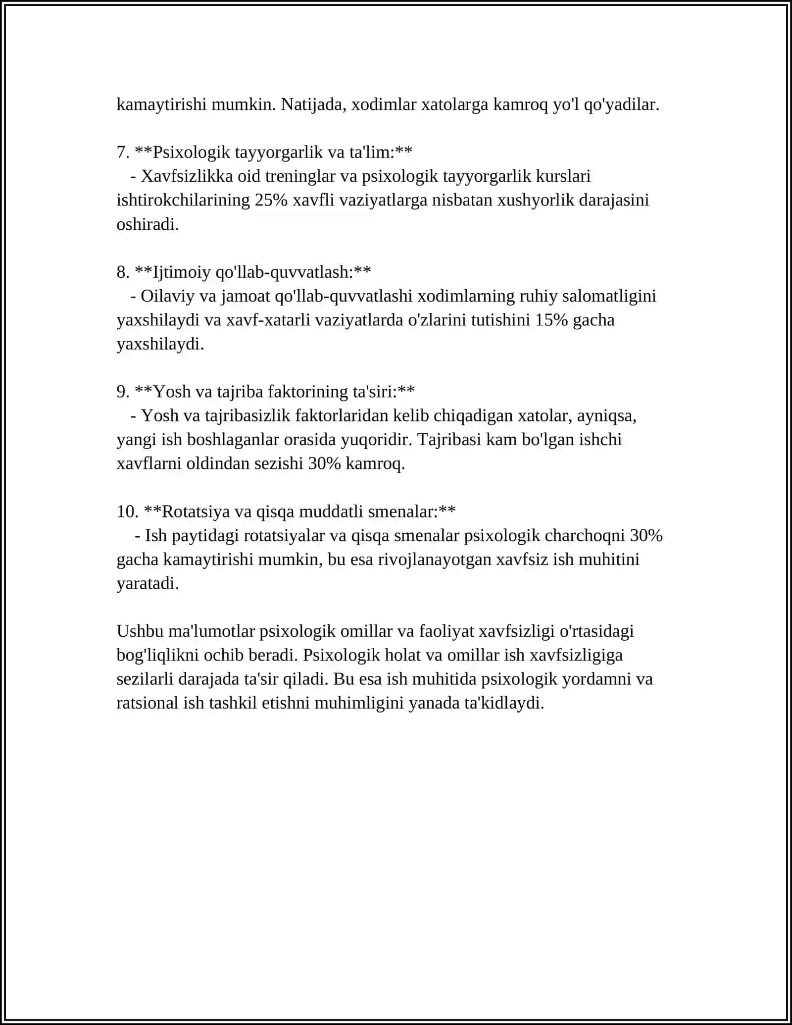 FAOLIYAT XAVFSIZLIGINI TA'MINLASHDA PSIXOLOGIK OMILLARNING AHAMIYATI 4