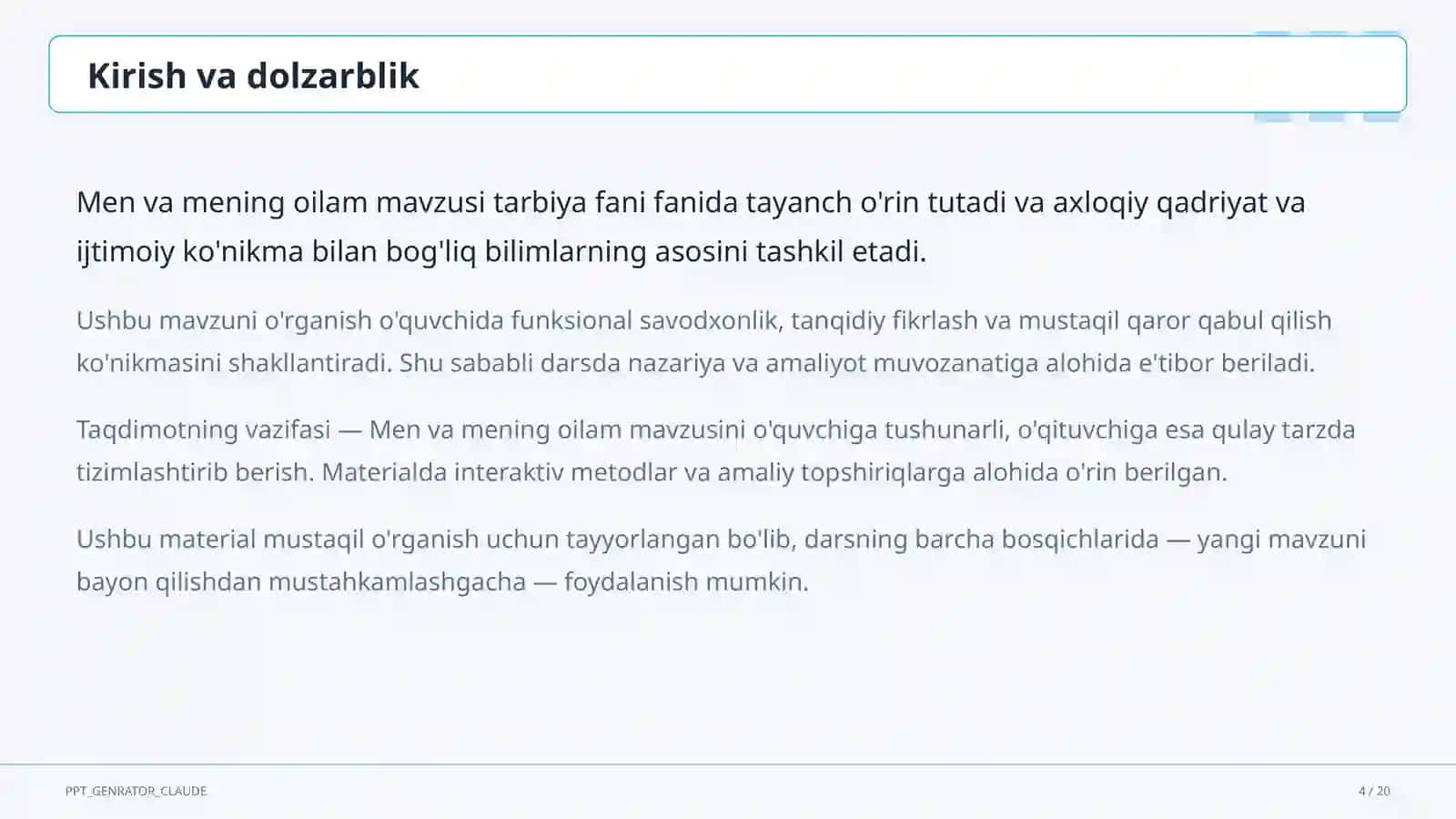 Men va mening oilam (1-sinf) 4