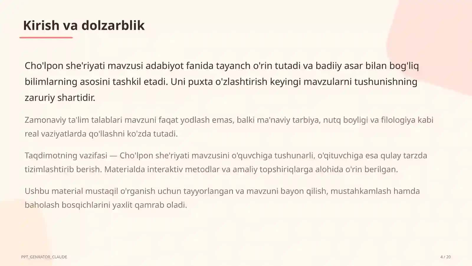 Cho'lpon she'riyati (7-sinf) 4