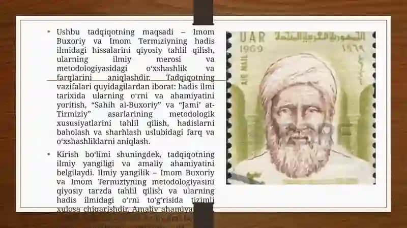 Imom Buxoriy va Imom Termiziyning hadisi ilmiga qo‘shgan hissalarini qiyosiy tahlil 4