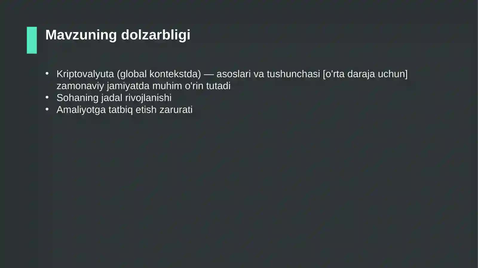 Kriptovalyuta (global kontekstda) — asoslari va tushunchasi [o'rta daraja uchun] 4