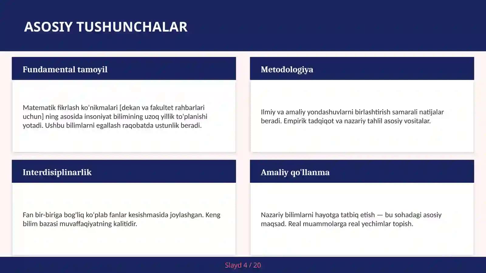 Matematik fikrlash ko'nikmalari [dekan va fakultet rahbarlari uchun] 4
