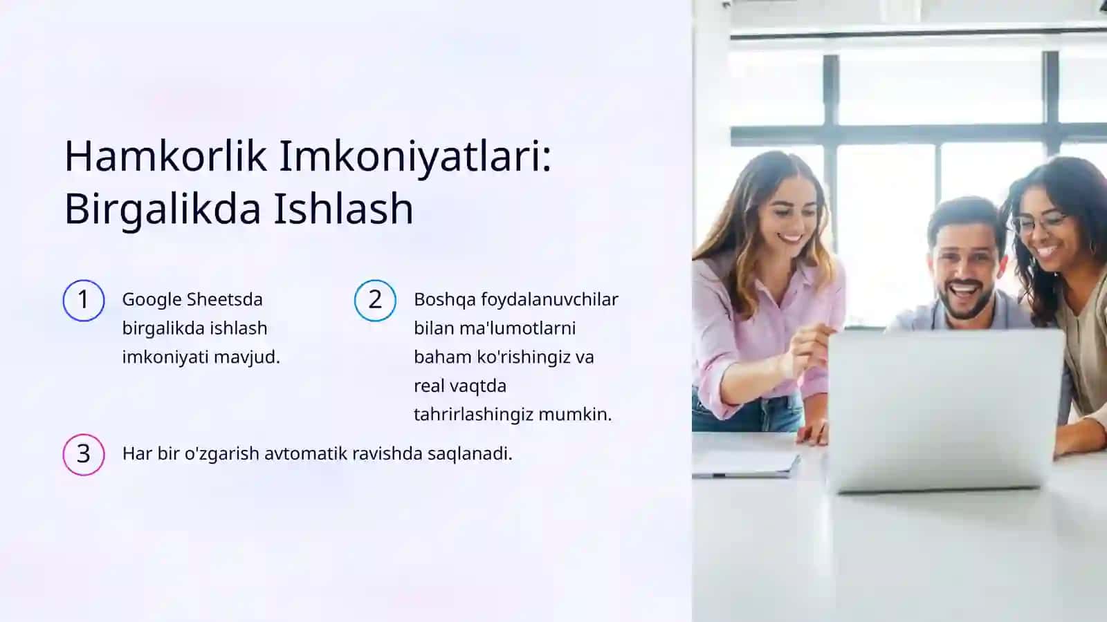 Google Sheets Imkoniyatlari 4
