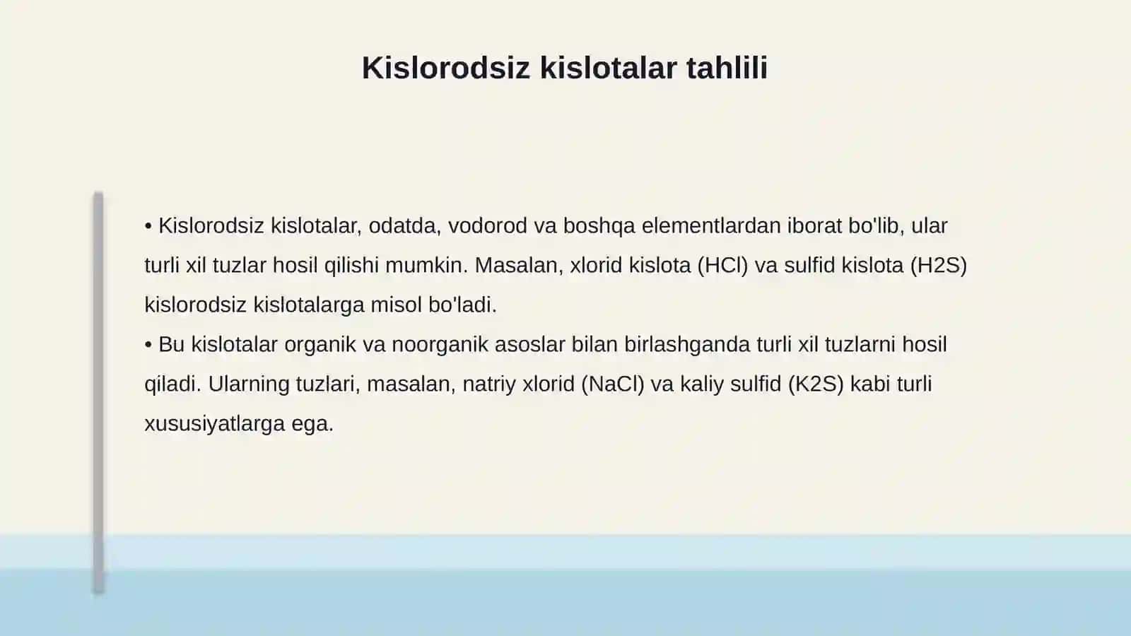 Lotin tilida Asos tuzlarning nomi 4