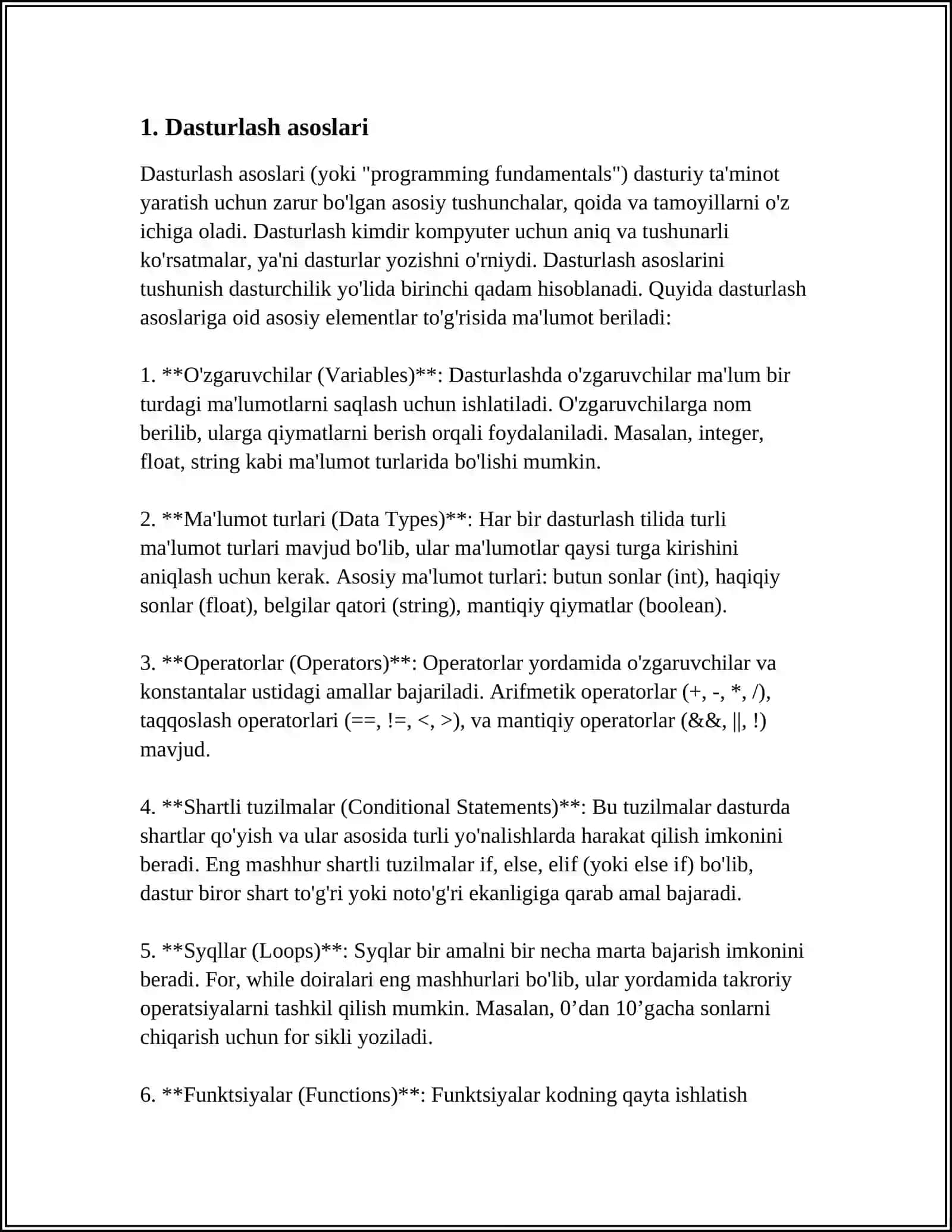 Dasturlash asoslari 4