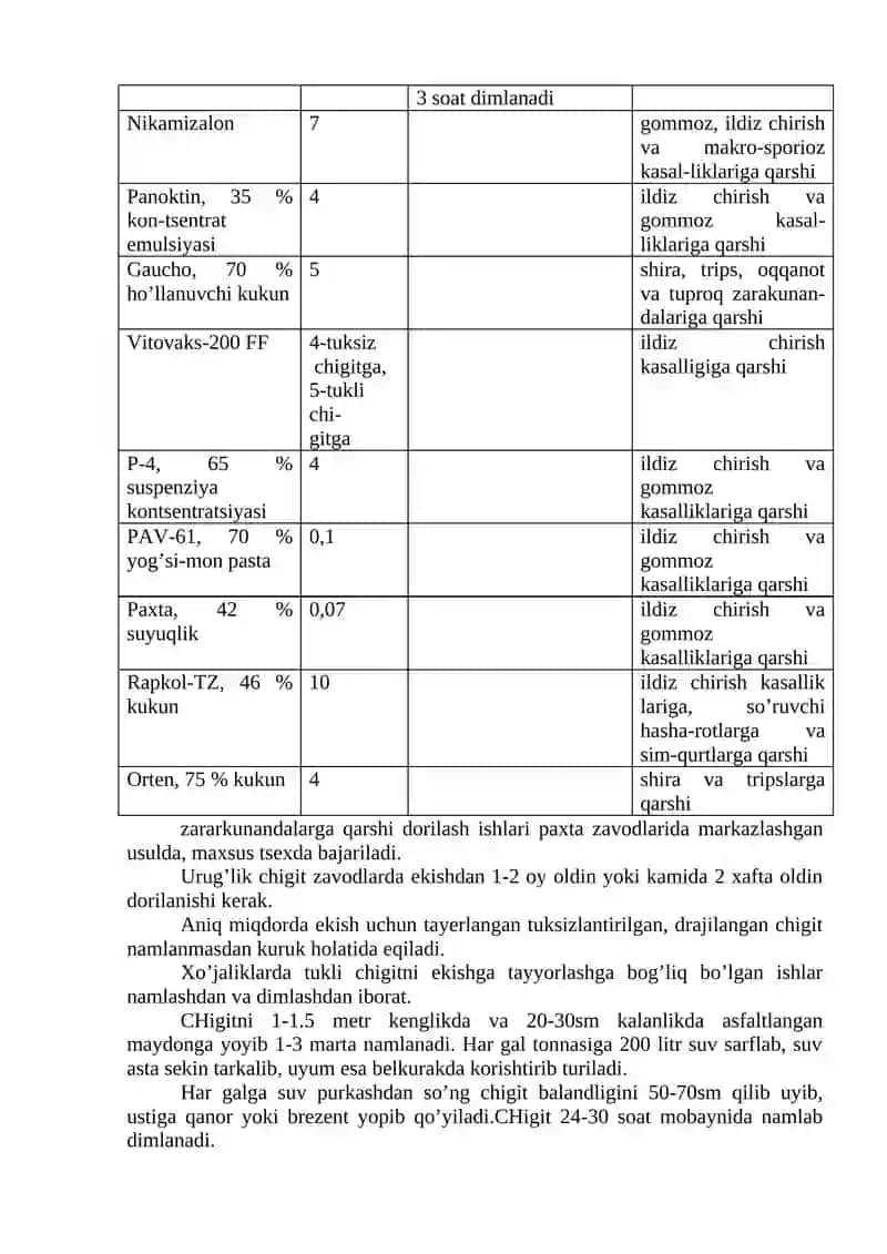 CHIGITNI EKISHGA TAYORLASH VA EKISH TEXNOLOGIYASI 4